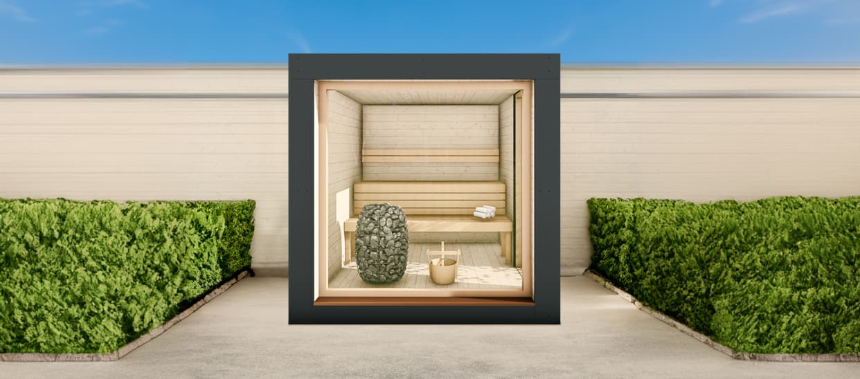 Liekki panoramic sauna – compact body with glazing